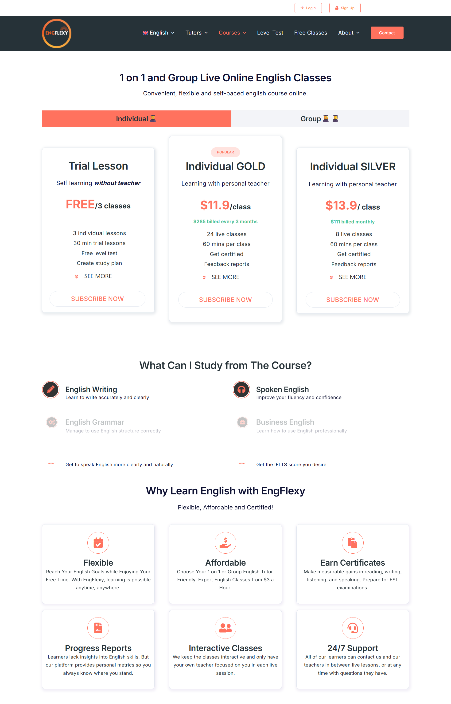 EngFlexy teachers listing